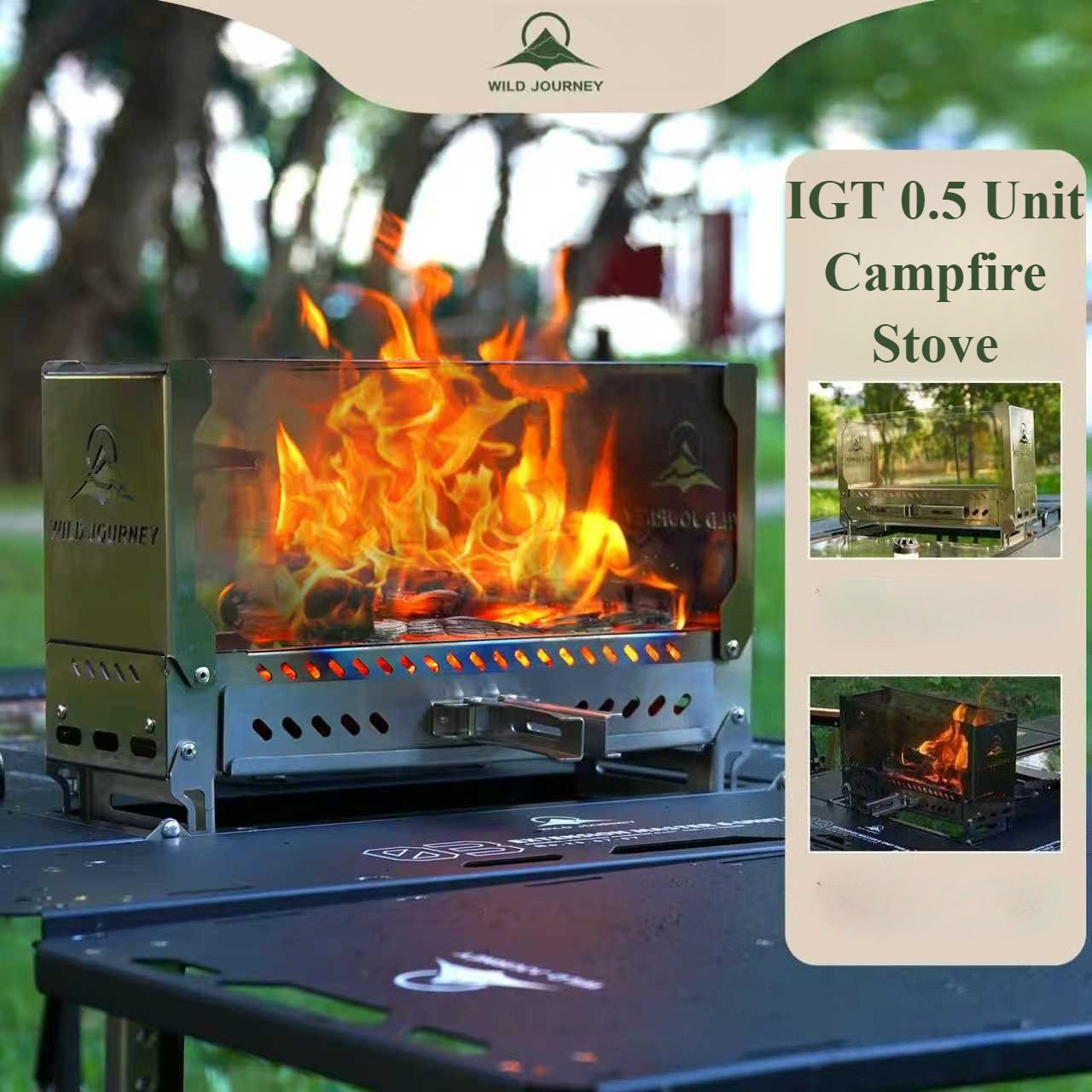 Outdoor Camping Fire Pit - SmiloDon Camping Pieghevole Brasero IGT Half-Unit