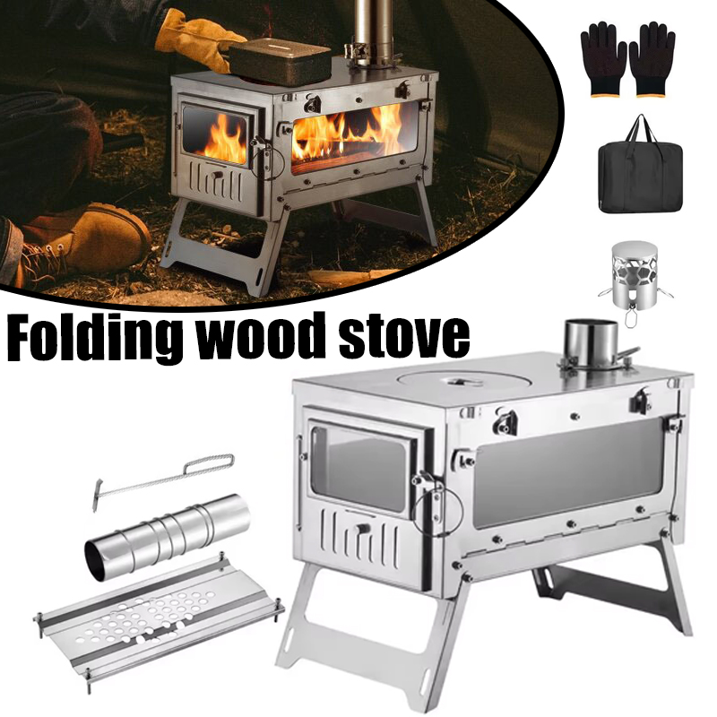 Outdoor Camping Fire Pit - Stufa da tenda portatile in acciaio