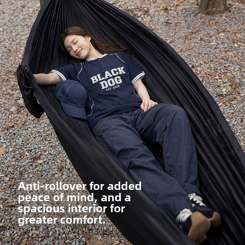 Outdoor Camping Hammock - Amaca a paracadute monocolore Black Dog