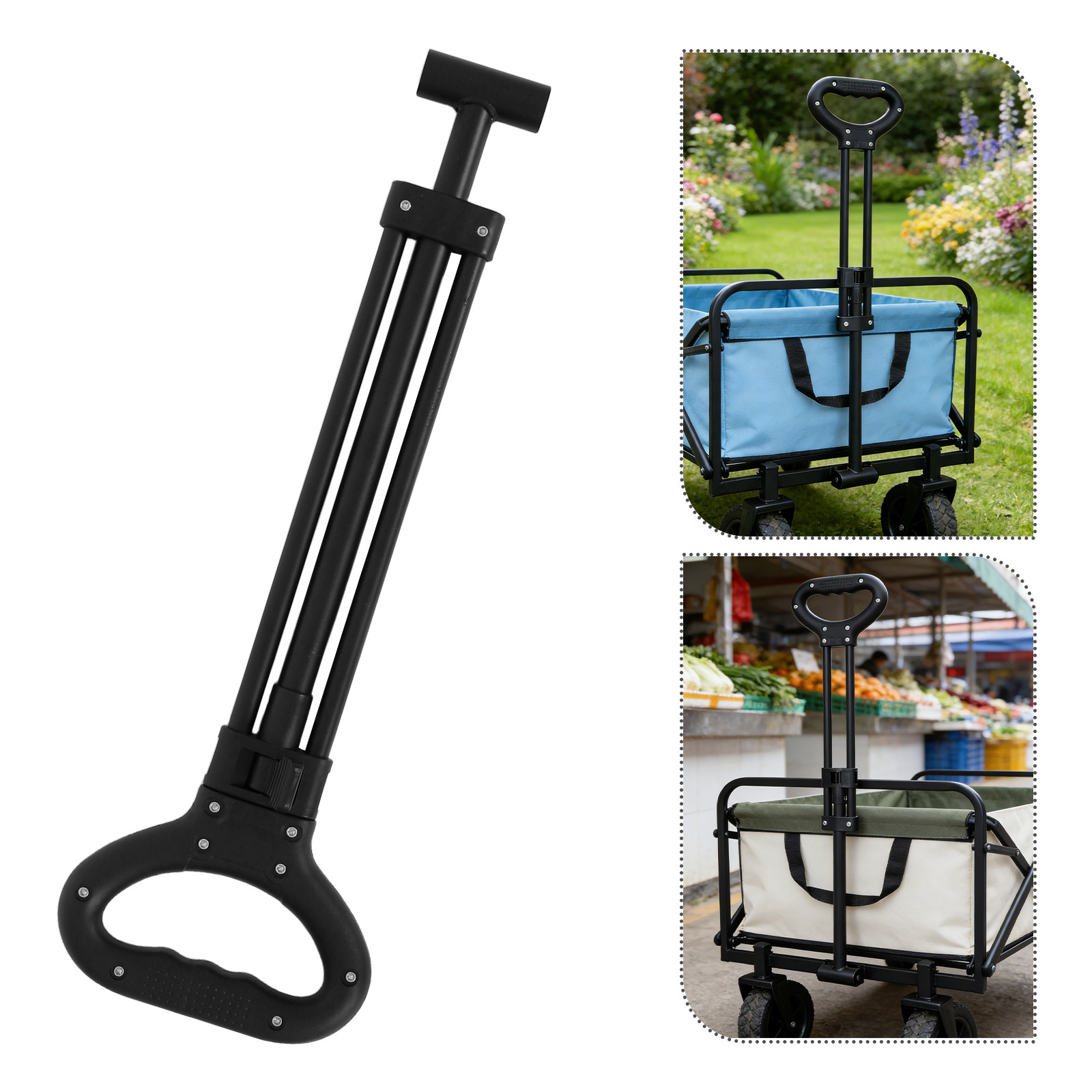 Outdoor Camping Trolley - Set di 1 Maniglia Pieghevole Telescopica