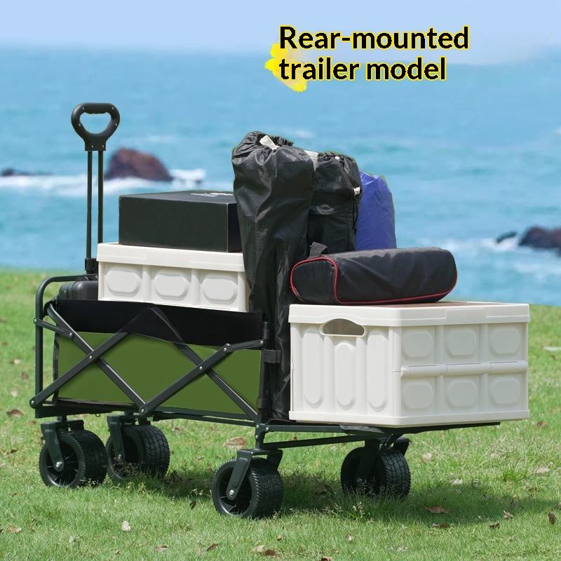 Outdoor Camping Trolley - Carrello Pieghevole a Quattro Ruote per