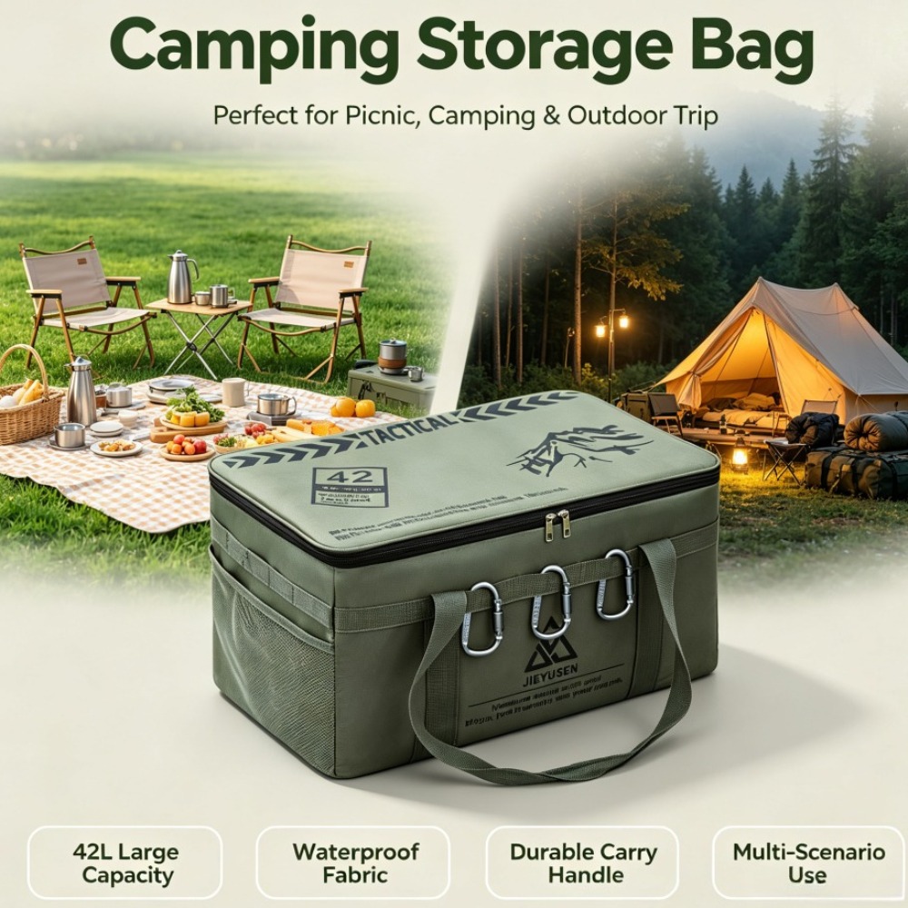 Outdoor Camping Cooking Equipment - Borsa Portaoggetti Pieghevole da 30/42L per