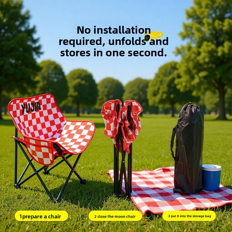 Outdoor Camping Table And Chairs - Sedia Pieghevole da Esterno a Mezzaluna,