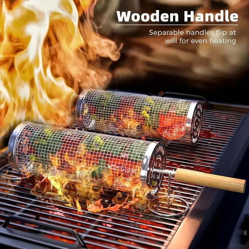 Outdoor Camping Bbq - Cestello per Barbecue in Acciaio Inox,