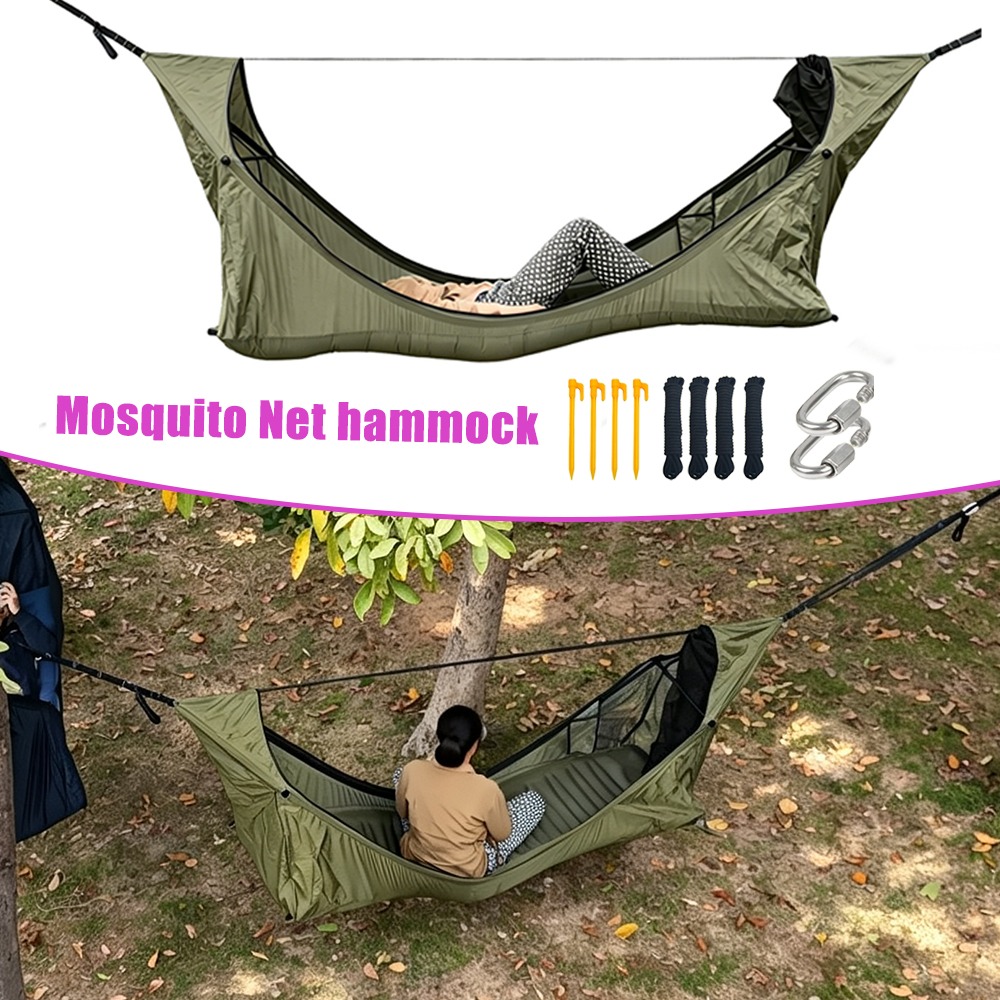 Outdoor Camping Hammock - Amaca Piatta con Zanzariera, Tenda da
