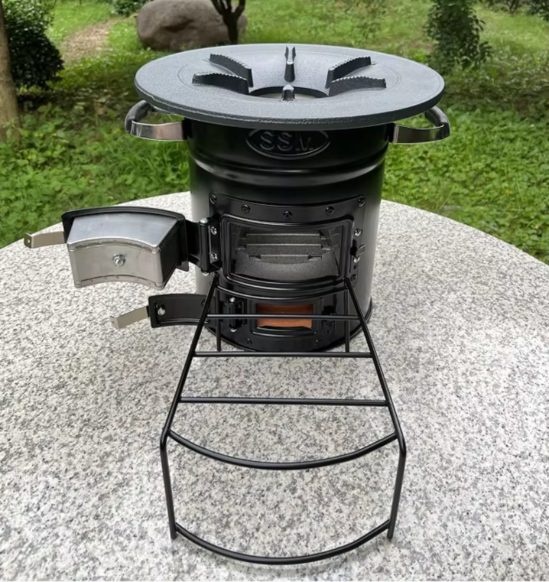 Outdoor Camping Bbq - 【Popolare】Fornello Rocket a Due Porte per