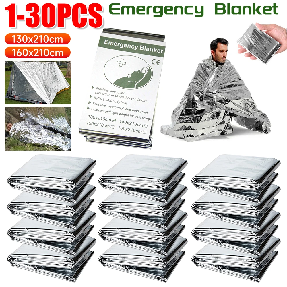 Outdoor Camping Mat Waterproof - 1-30PCS Coperta di emergenza Sopravvivenza all'aperto