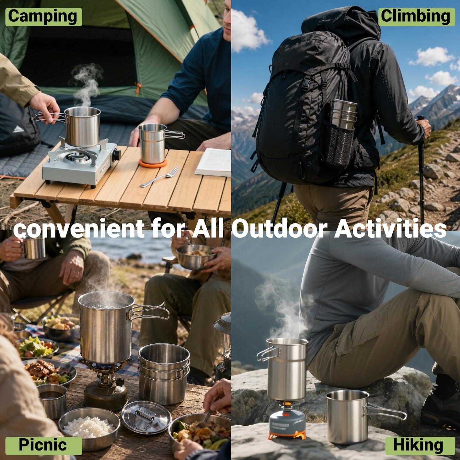 Tazze pieghevoli da campeggio, - Outdoor Camping Cooking Equipment recensione e prezzo