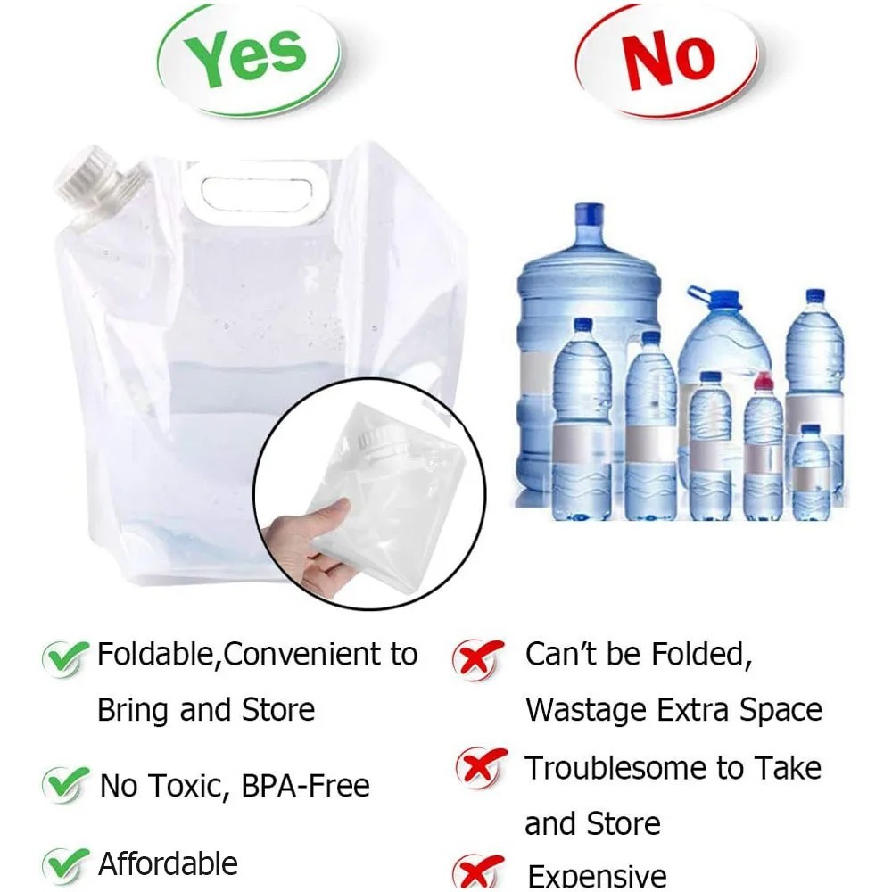 Borsa per acqua portatile da 5 - Outdoor Camping Water Jug recensione e prezzo