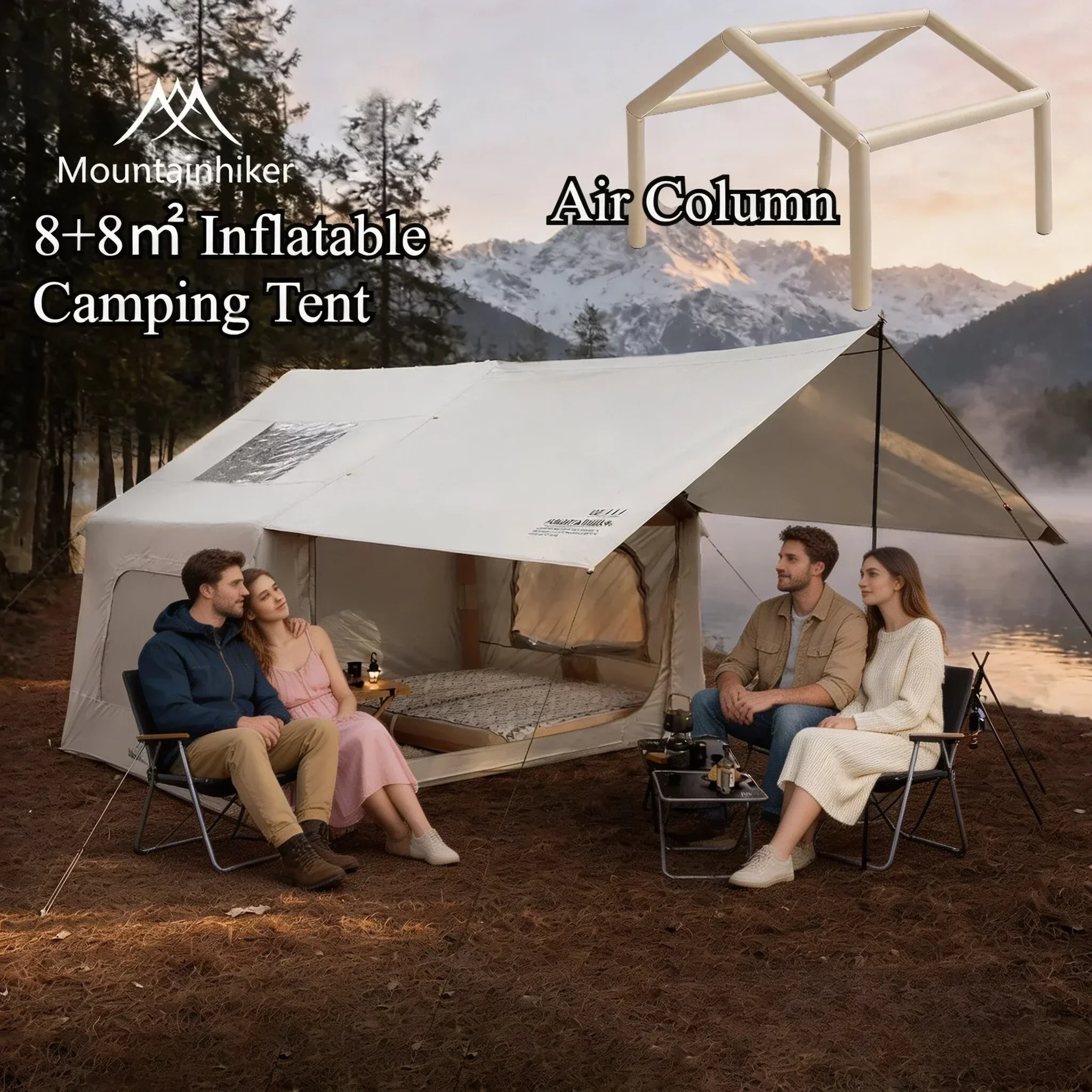 8+8 ㎡   Tenda da campeggio gon - Outdoor Camping House recensione e prezzo