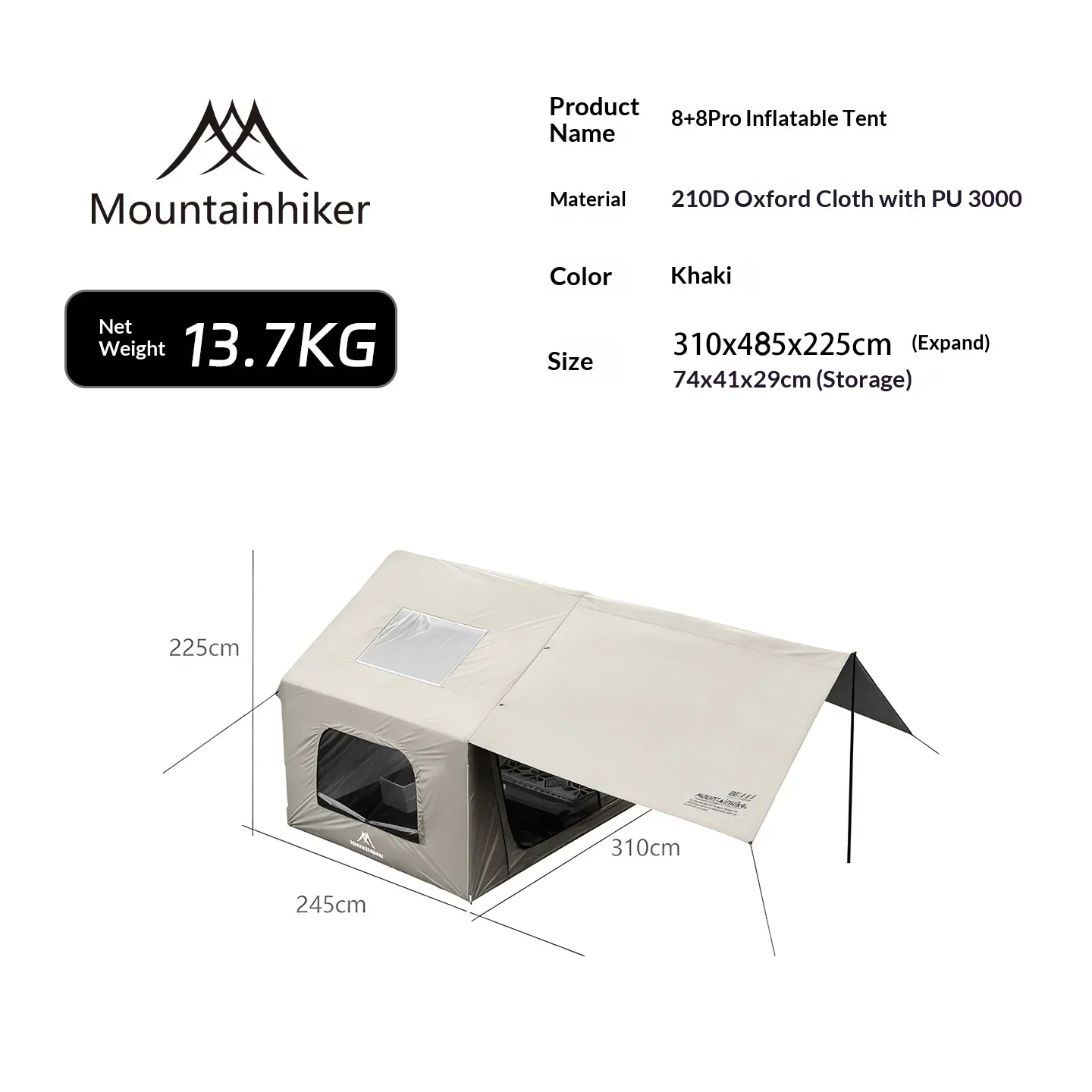 8+8 ㎡   Tenda da campeggio gon - Outdoor Camping House recensione e prezzo