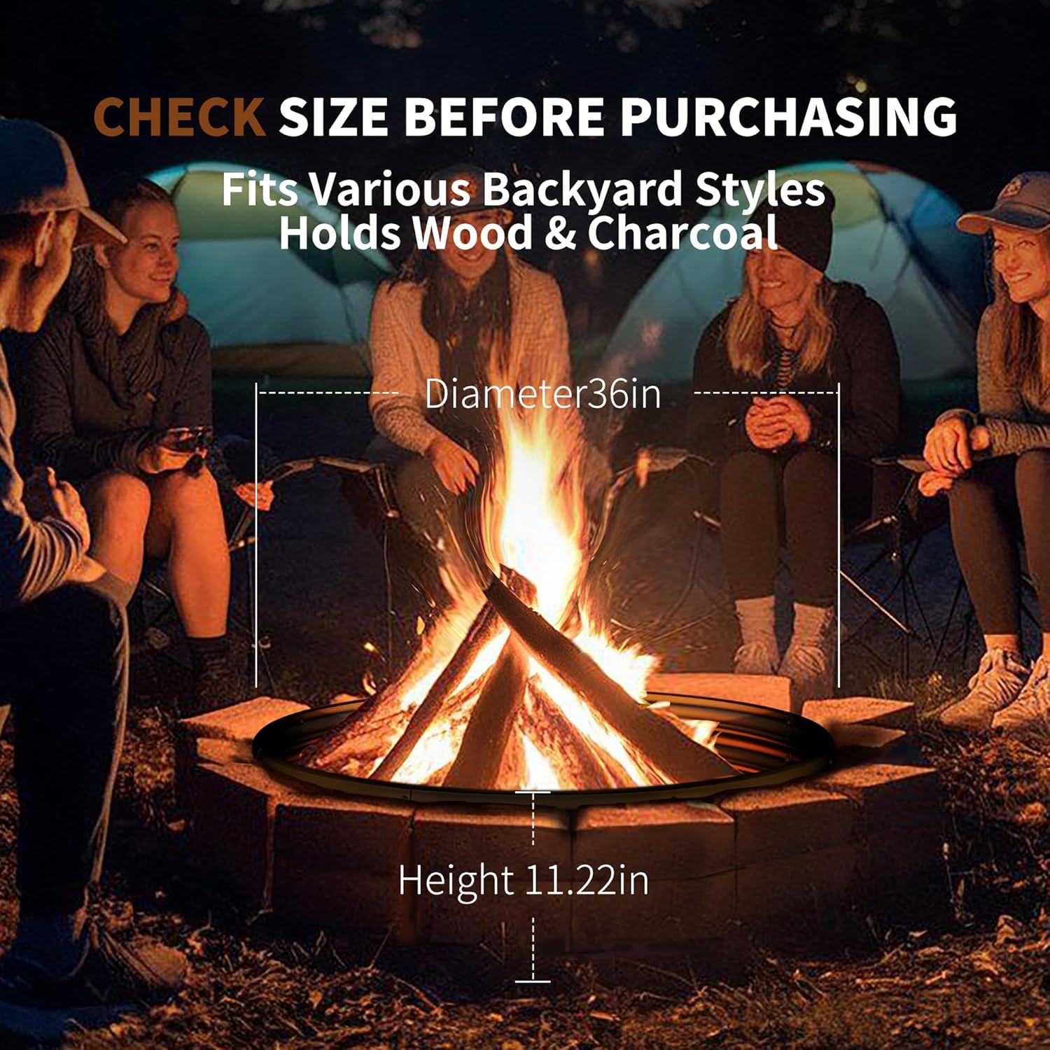 Anello per Braciere da 36 Poll - Outdoor Camping Fire Pit recensione e prezzo