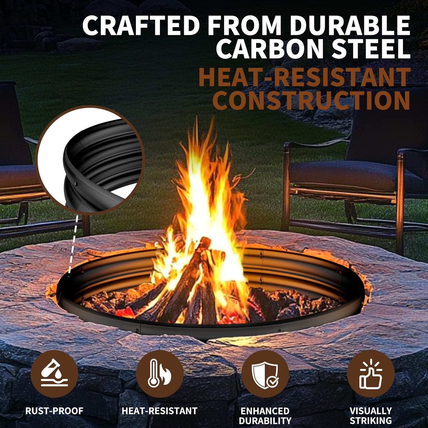 Anello per Braciere da 36 Poll - Outdoor Camping Fire Pit recensione e prezzo