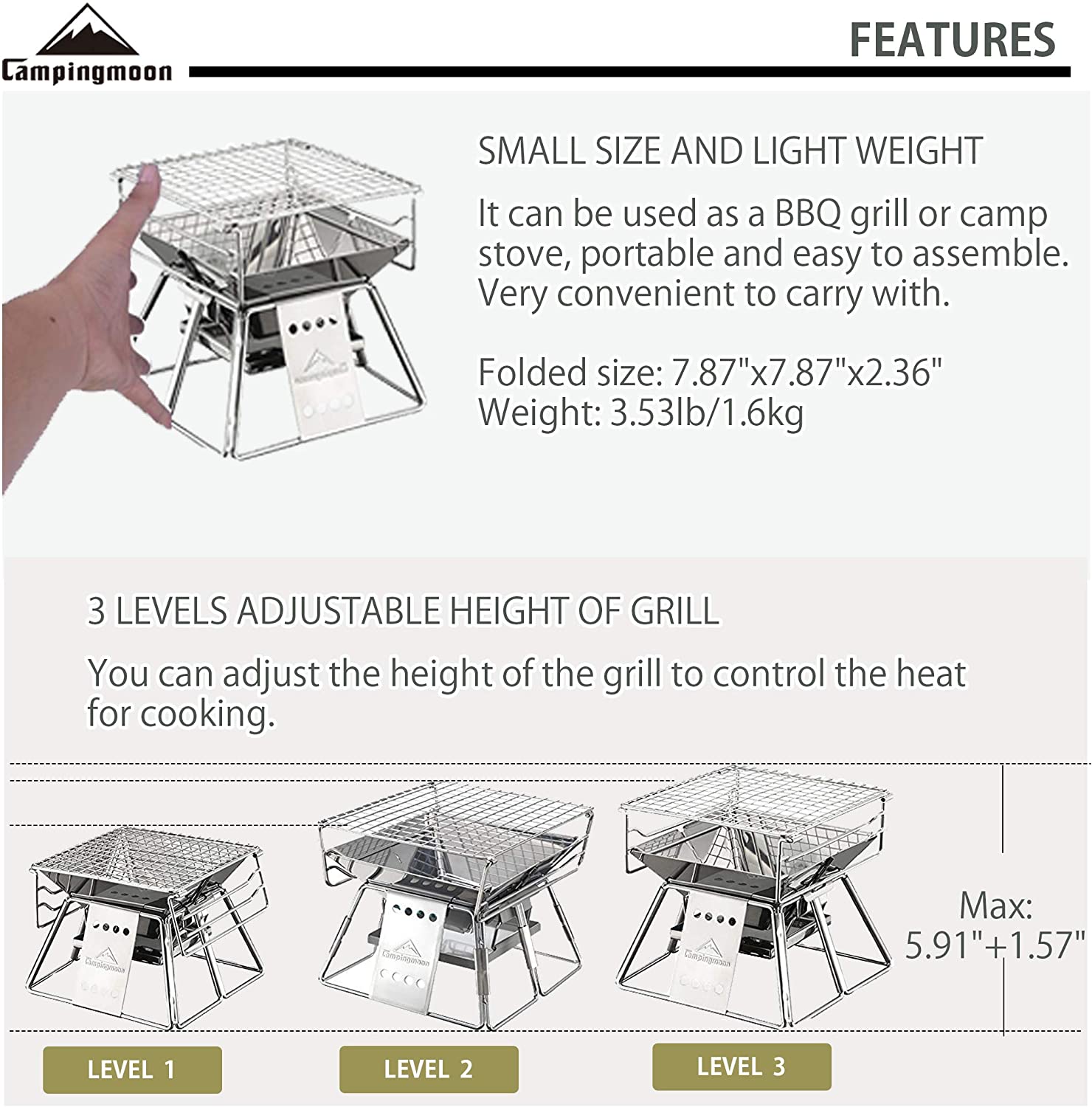 Campingmoon Outdoor Camping Bb - Outdoor Camping Fire Pit recensione e prezzo