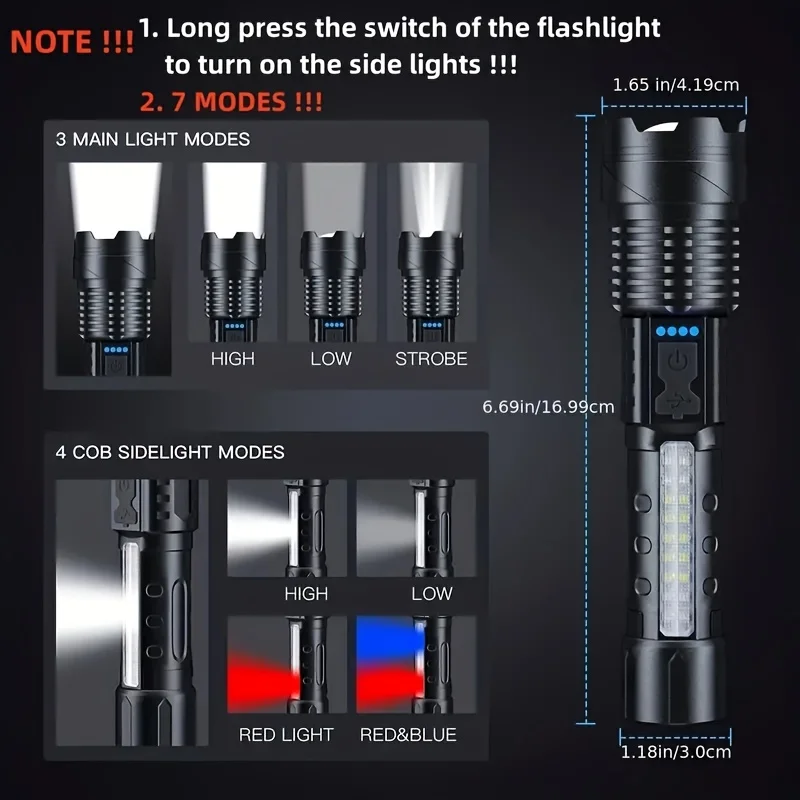 Potente Torcia LED con Indicat - Outdoor Camping Lampe recensione e prezzo