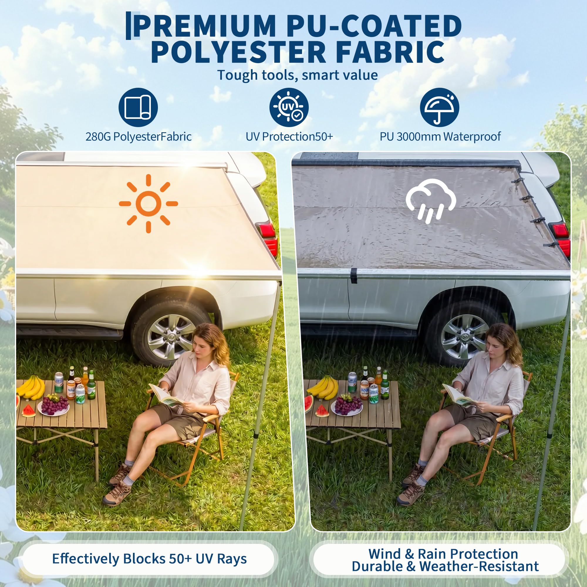 Tenda da Tetto per SUV, Furgon - Outdoor Camping Awning recensione e prezzo